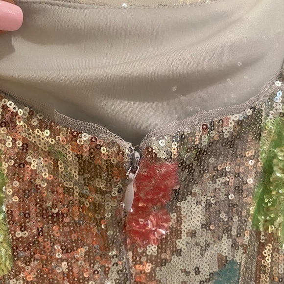 Liv Foster Women Sequined Beaded Formal Midi Sheath New Size 6 stunning stretch - Picture 11 of 17